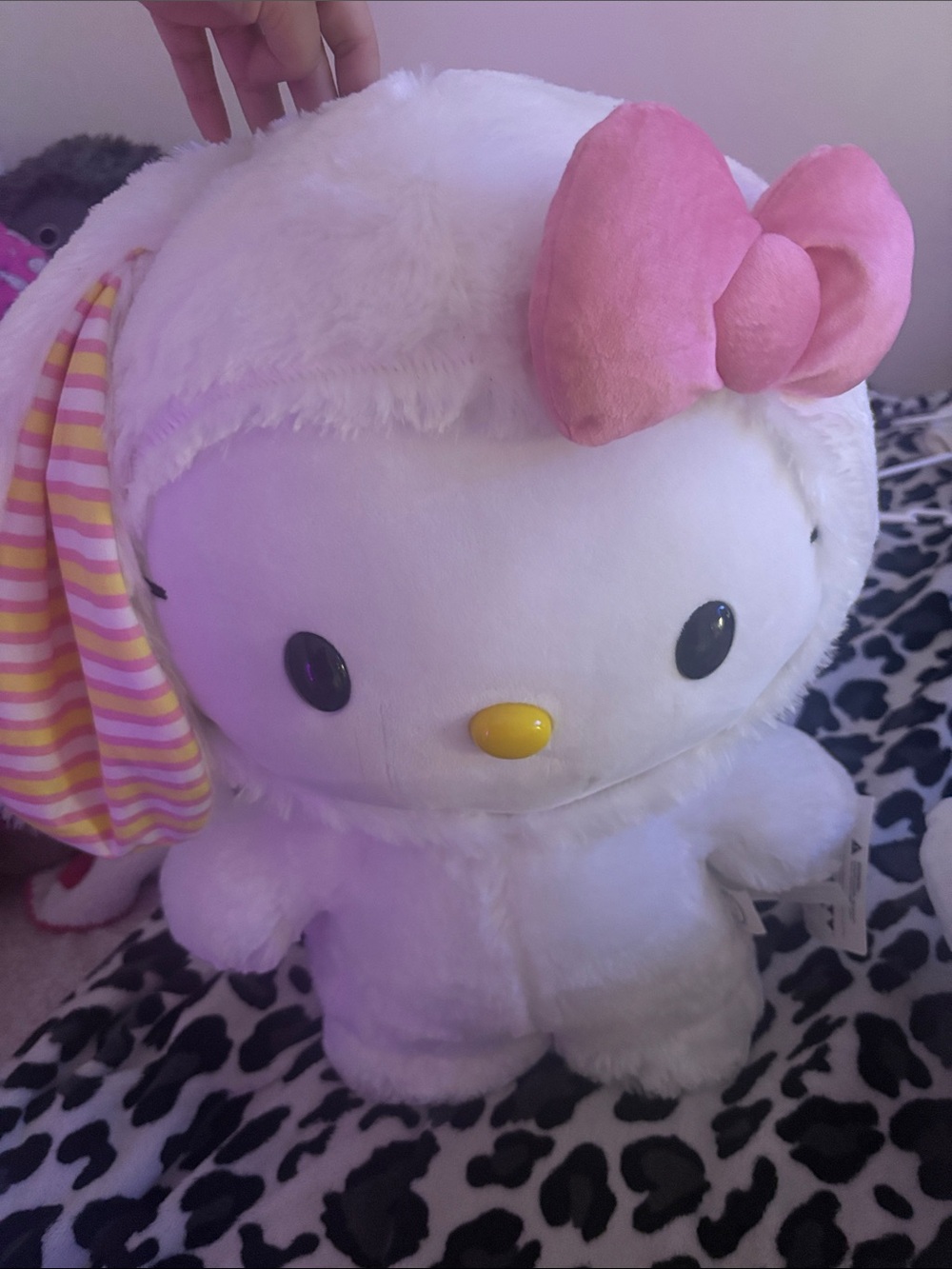 hello kitty Plush White Bunny with Pink Bow Kids Plush Toy